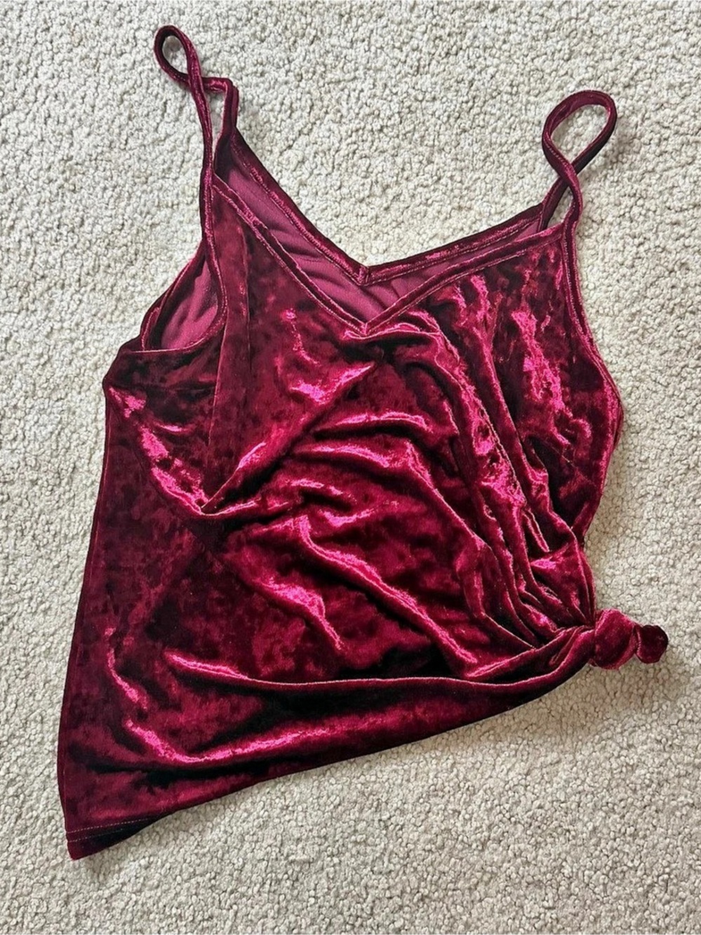 Velvet Camisole in Burgundy Like New